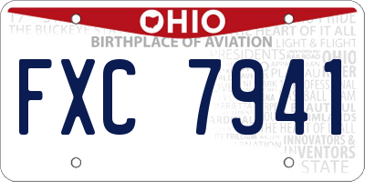 OH license plate FXC7941