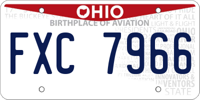 OH license plate FXC7966
