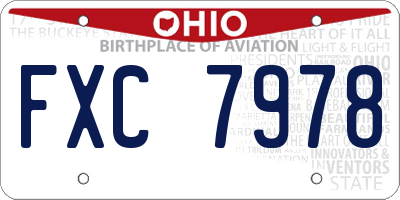 OH license plate FXC7978