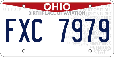 OH license plate FXC7979