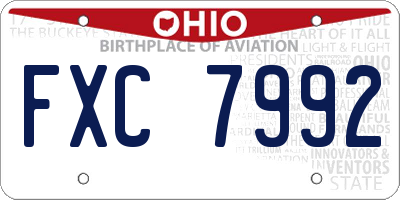 OH license plate FXC7992