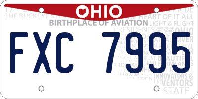 OH license plate FXC7995