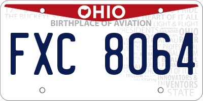 OH license plate FXC8064
