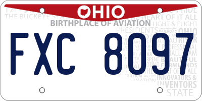 OH license plate FXC8097