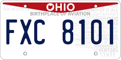 OH license plate FXC8101