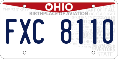 OH license plate FXC8110