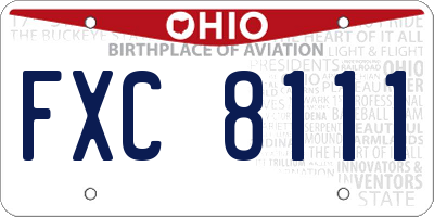 OH license plate FXC8111