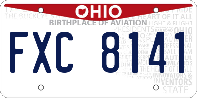 OH license plate FXC8141