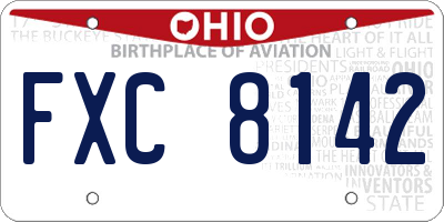 OH license plate FXC8142