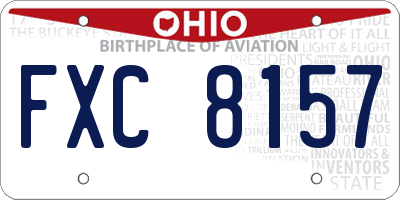 OH license plate FXC8157