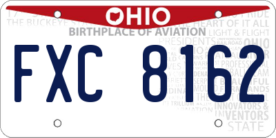 OH license plate FXC8162