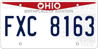OH license plate FXC8163