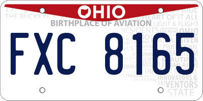 OH license plate FXC8165