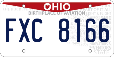 OH license plate FXC8166