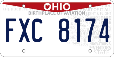 OH license plate FXC8174