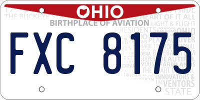 OH license plate FXC8175