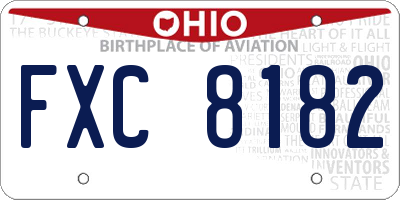 OH license plate FXC8182