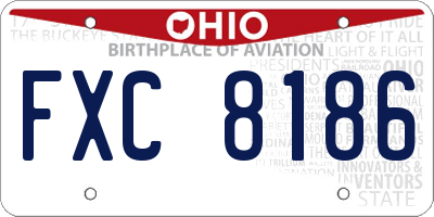 OH license plate FXC8186