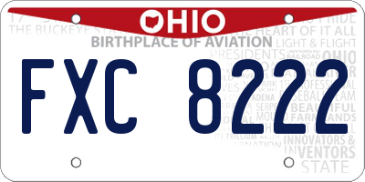 OH license plate FXC8222
