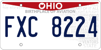 OH license plate FXC8224