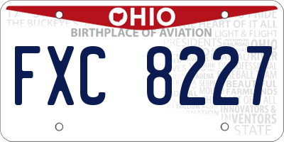 OH license plate FXC8227