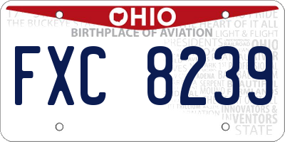 OH license plate FXC8239