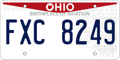 OH license plate FXC8249