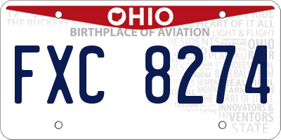 OH license plate FXC8274