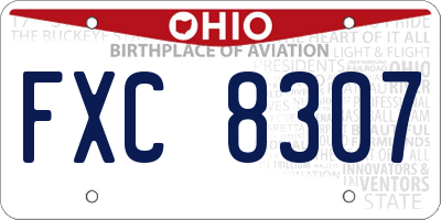 OH license plate FXC8307