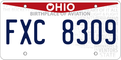 OH license plate FXC8309