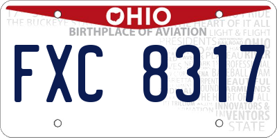 OH license plate FXC8317