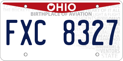 OH license plate FXC8327