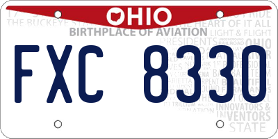 OH license plate FXC8330