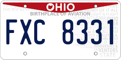 OH license plate FXC8331