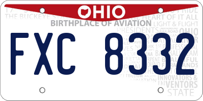OH license plate FXC8332