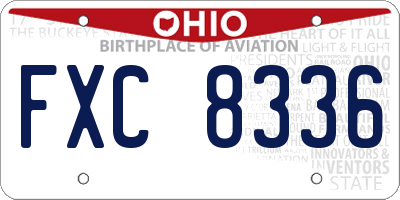 OH license plate FXC8336