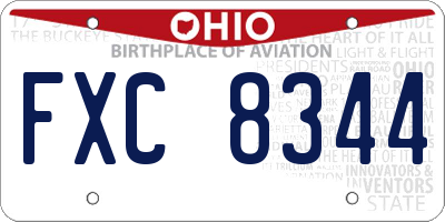 OH license plate FXC8344