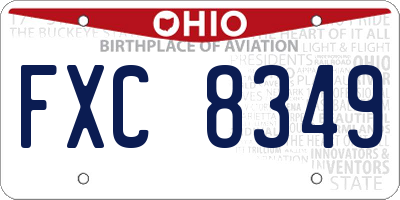 OH license plate FXC8349