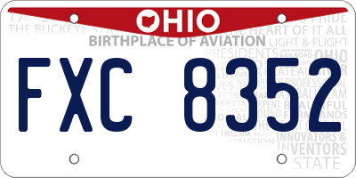 OH license plate FXC8352
