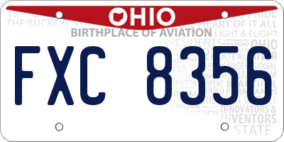 OH license plate FXC8356