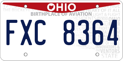 OH license plate FXC8364