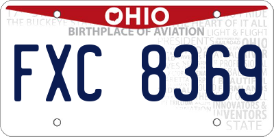 OH license plate FXC8369