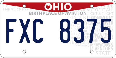 OH license plate FXC8375