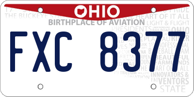 OH license plate FXC8377