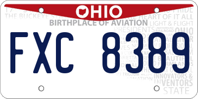 OH license plate FXC8389