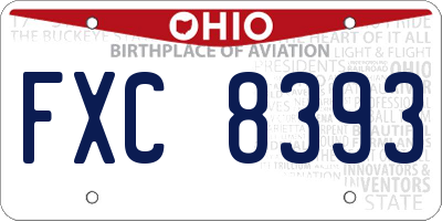 OH license plate FXC8393