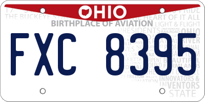 OH license plate FXC8395