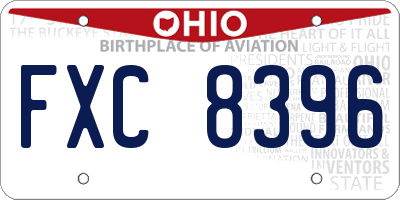 OH license plate FXC8396