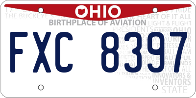 OH license plate FXC8397