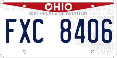 OH license plate FXC8406